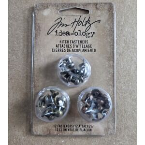 Tim Holtz Hitch Fasteners Idea-ology - 12 pieces Metal Nickel Brass Copper